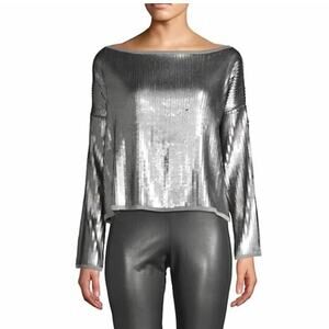 Prins Metallic Sequin Off The Shoulder Top